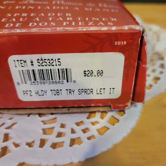 Pfaltzgraff Collectibles Let it Snow Snowman Tidbit Tray & Spreader NIB - Picture 5 of 9